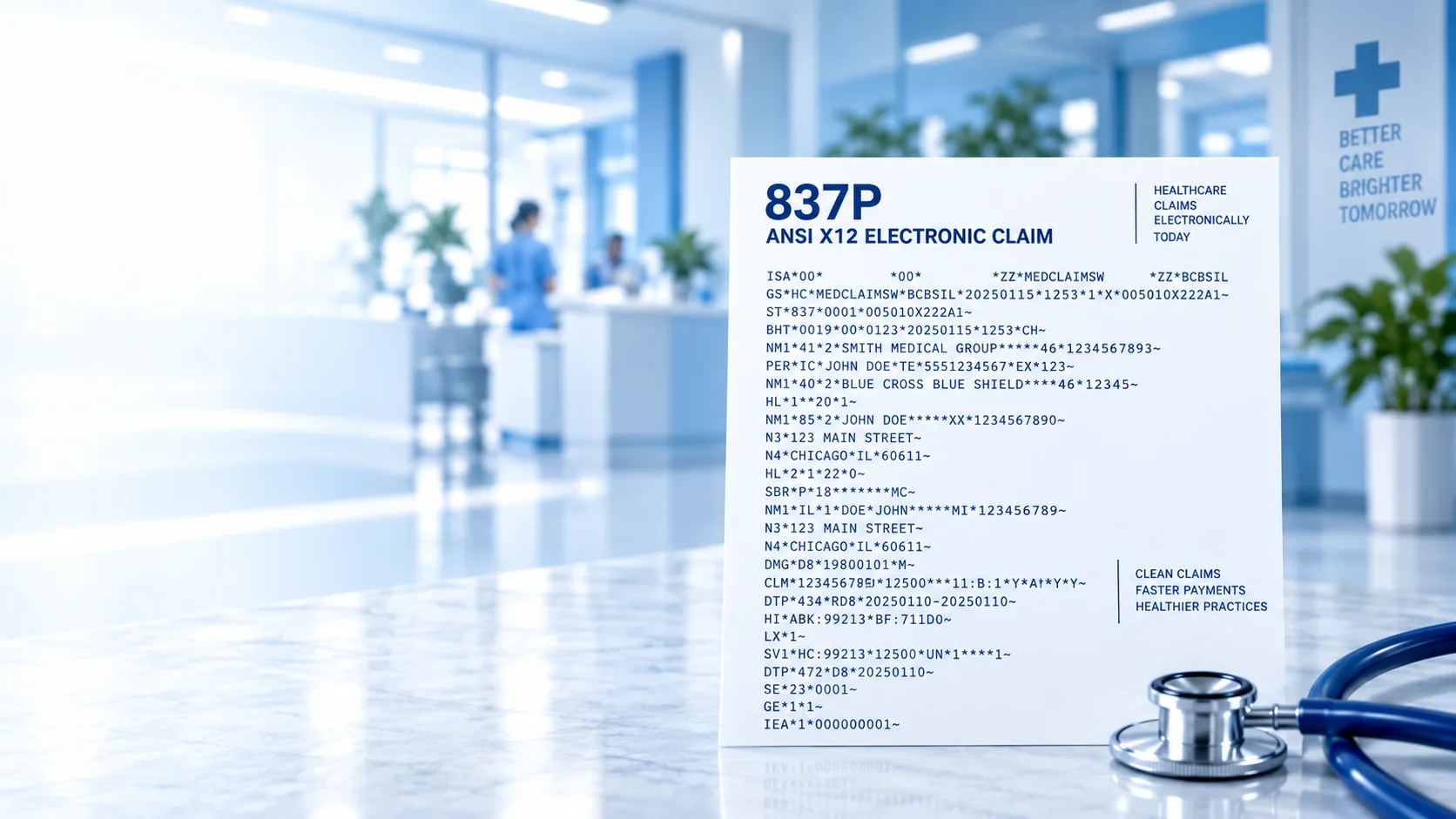 837P electronic medical claim workflow illustration